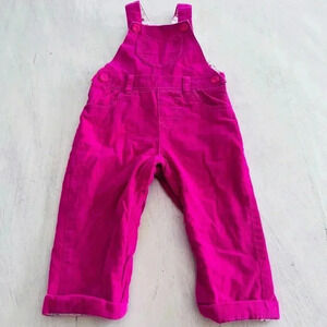 Teddy Boom Corduroy Heart Overalls in Pink Size 9-12M